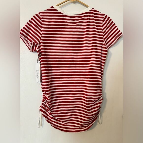 NWT Liz Claiborne Tee Cinched Red and White Size XS - Picture 4 of 6